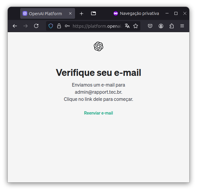 Verificação de e-mail