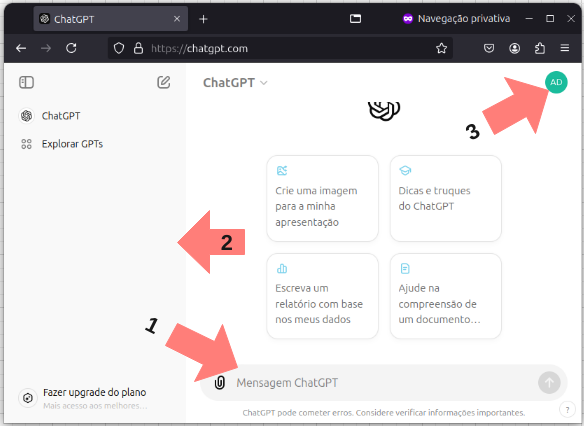 Interface do ChatGPT